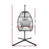 Outdoor Furniture Egg Hammock Hanging Swing Chair Stand Pod Wicker Grey