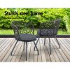Outdoor Patio Chair and Table – Black