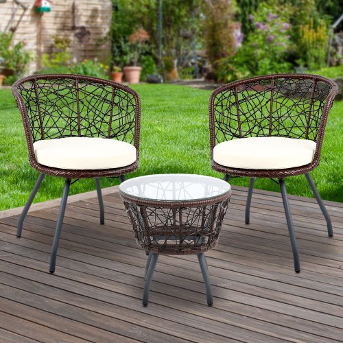 Outdoor Patio Chair and Table – Brown