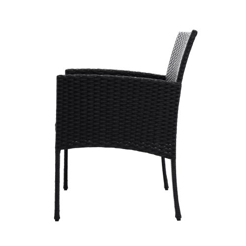 Outdoor Bistro Chairs Patio Furniture Dining Chair Wicker Garden Cushion Tea Coffee Cafe Bar Set