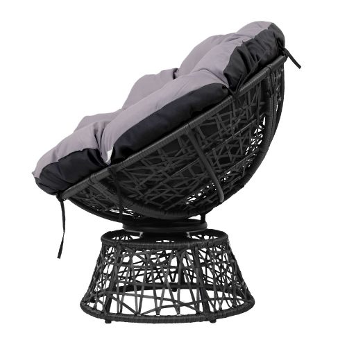 Outdoor Papasan Chairs Lounge Setting Patio Furniture Wicker Black