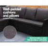 Outdoor Furniture Dining Setting Sofa Set Wicker 8 Seater Storage Cover Black
