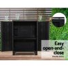 Outdoor Storage Cabinet Cupboard Lockable Garden Sheds Adjustable Black