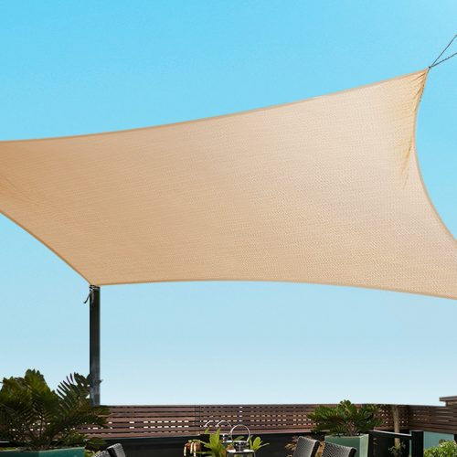 Instahut Sun Shade Sail Cloth Shadecloth Rectangle Heavy Duty Sand Canopy 2x4m