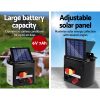 Electric Fence Energiser 8km Solar Powered Energizer Charger + 1200m Tape