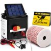 3km Solar Electric Fence Energiser Charger with 500M Tape and 25pcs Insulators