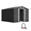 Giantz Garden Shed Outdoor Storage Sheds 2.6×3.9x2M Workshop Metal Base Grey