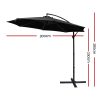 3M Cantilevered Outdoor Umbrella – Black
