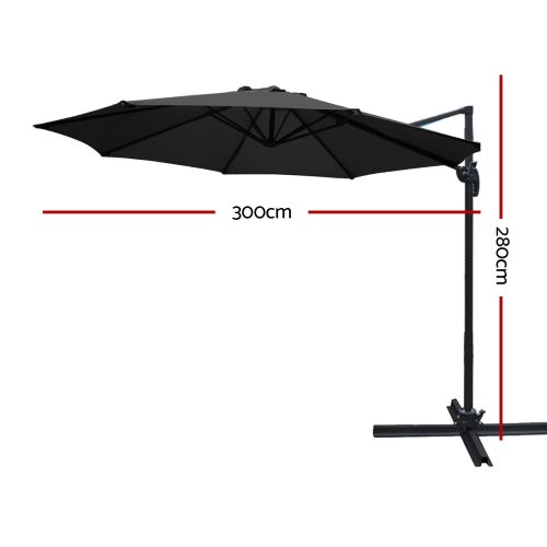 Roma Outdoor Umbrella – Black