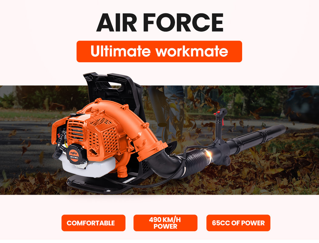 MTM 65CC Petrol Backpack Leaf Blower – Commercial 2 Stroke Garden Yard Tool Back