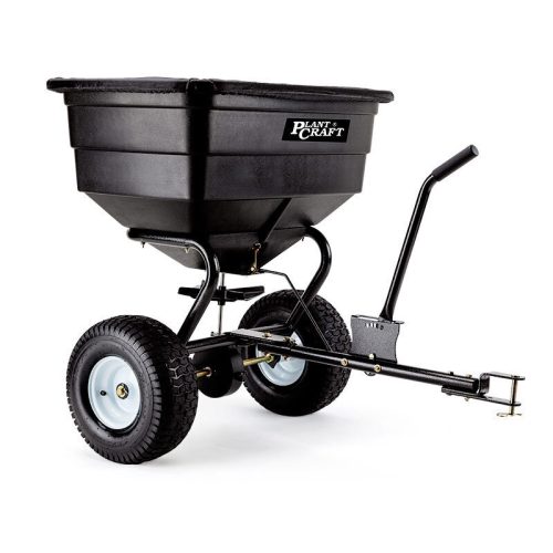 PLANTCRAFT Tow Behind Broadcast Spreader 90kg 105L Seed Fertiliser Tow Rotary