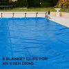 AURELAQUA 5.7m Swimming Pool Roller Cover Reel Adjustable Solar w/ Wheels Thermal Blanket