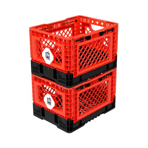 BigAnt Red Smart Foldable Stackable Crate 25L