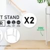 La Bella 2 Set 95cm White Plant Stand Planter Shelf Rack 1 Tier Steel