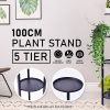 La Bella 100cm Black Plant Stand Planter Shelf Rack 5 Tier Steel