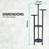 La Bella 122cm Black Plant Stand Planter Shelf Rack 5 Tier Steel