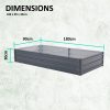 Home Ready 180 x 90 x 30cm Grey Raised Garden Bed Galvanised Steel Planter