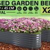Home Ready 2 Set 240 x 80 x 45cm Grey Raised Garden Bed Galvanised Steel Planter
