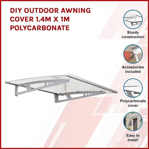 DIY Outdoor Awning Cover 1.4m x 1m Polycarbonate