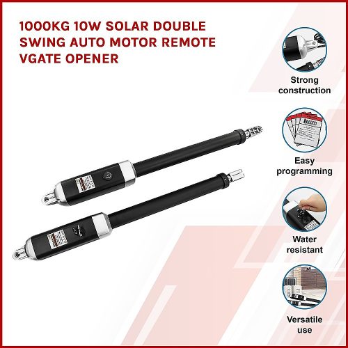 1000KG 10W Solar Double Swing Auto Motor Remote Gate Opener