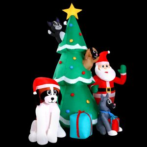 Christmas Inflatable Santa Tree 3M Lights Outdoor Decorations LED