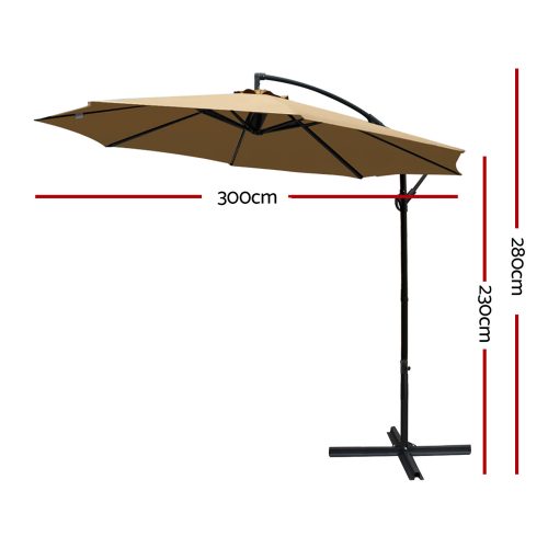 3M Cantilevered Outdoor Umbrella – Beige