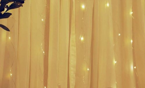 300 LEDs Window Curtain Fairy Lights 8 Modes and Remote Control for Bedroom (Warm White, 300 x 300cm)