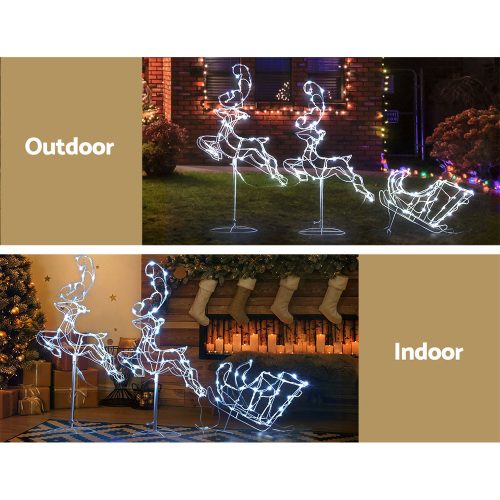 Christmas Lights 120 LEDs Fairy Light Reindeer Sleigh Decorations