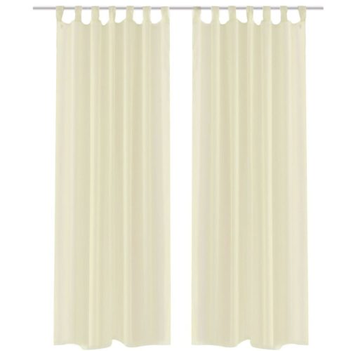 Cream Sheer Curtain 140 x 225 cm 2 pcs
