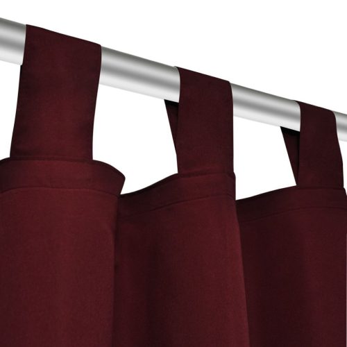 2 pcs Bordeaux Micro-Satin Curtains with Loops 140 x 225 cm