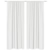 2 pcs White Energy-saving Blackout Curtains Double Layer 140 x 245 cm