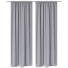 2 pcs Grey Slot-Headed Blackout Curtains 135 x 245 cm
