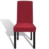 6 pcs Bordeaux Straight Stretchable Chair Cover