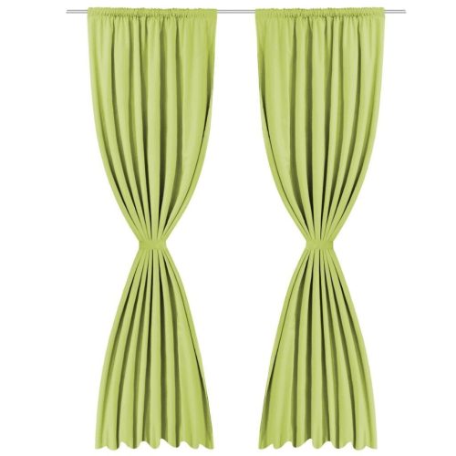 Blackout Curtains 2 pcs Double Layer 140×245 cm Green