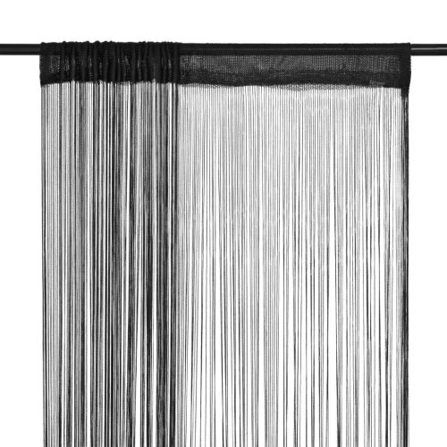 String Curtains 2 pcs 100×250 cm Black
