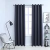 Blackout Curtains with Metal Rings 2 pcs Anthracite 140×245 cm
