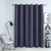 Blackout Curtain with Metal Rings Anthracite 290×245 cm