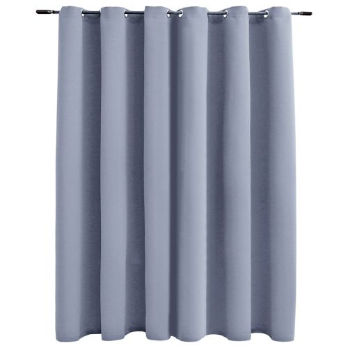 Blackout Curtain with Metal Rings Grey 290×245 cm