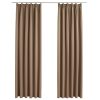 Blackout Curtains with Hooks 2 pcs Taupe 140×245 cm