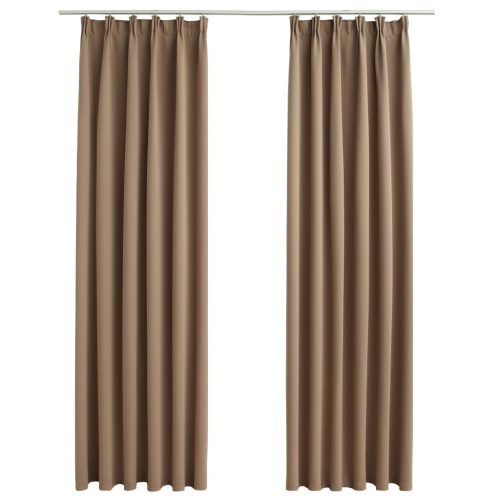 Blackout Curtains with Hooks 2 pcs Taupe 140×245 cm