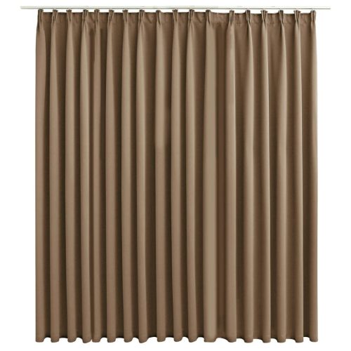 Blackout Curtain with Hooks Taupe 290×245 cm