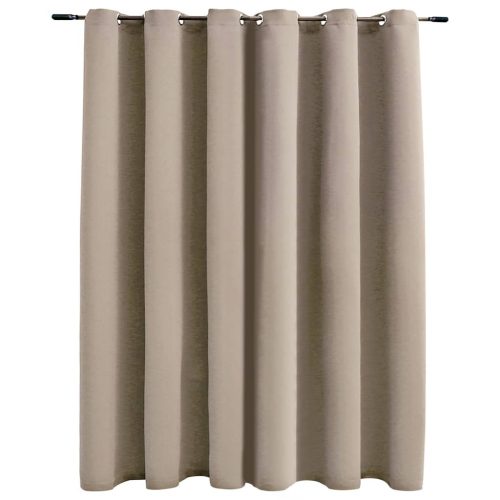 Blackout Curtain with Metal Rings Beige 290×245 cm