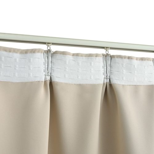 Blackout Curtain with Hooks Beige 290×245 cm