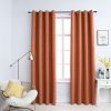 Blackout Curtains with Metal Rings 2 pcs Rust 140×225 cm