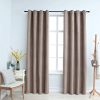 Blackout Curtains with Metal Rings 2 pcs Taupe 140×225 cm