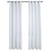 Blackout Curtains with Metal Rings 2 pcs Off White 140×225 cm