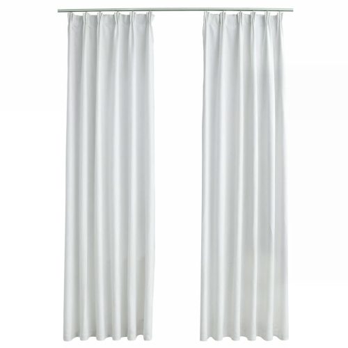 Blackout Curtains with Hooks 2 pcs Off White 140×245 cm