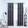 Blackout Curtains with Rings 2 pcs Velvet Anthracite 140×245 cm