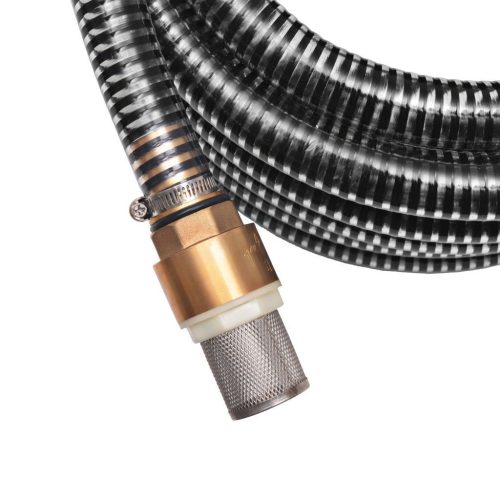 Suction Hose with Brass Connectors 7 m 25 mm Black