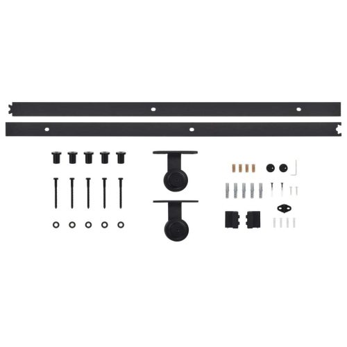 Sliding Door Hardware Kit 200 cm Steel Black